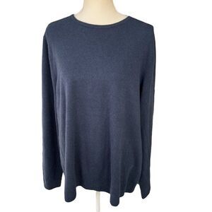 L.L. Bean NWT Women's Classic 100% Cashmere Crewneck Sweater True Navy Size 2X